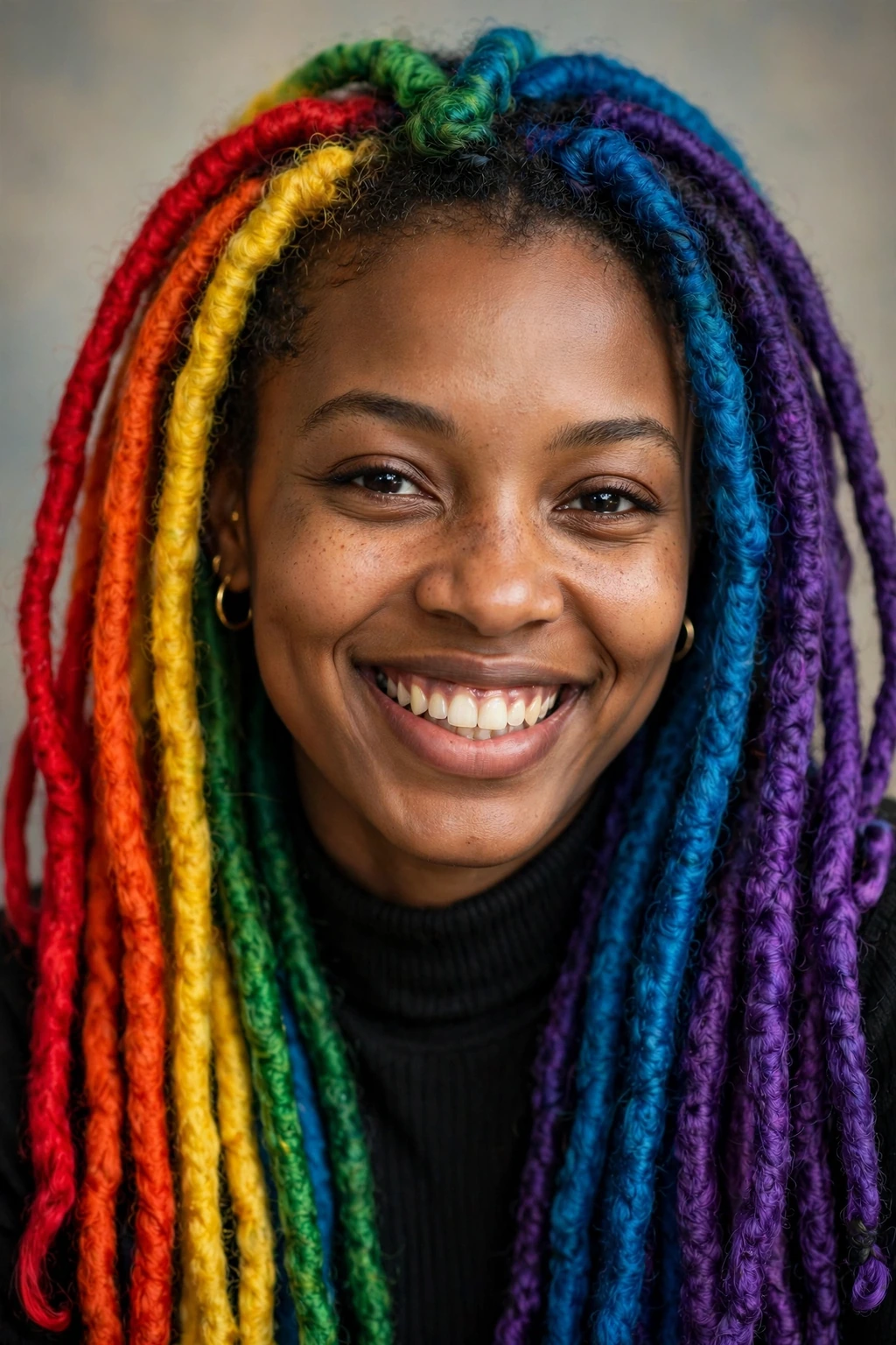 3. Rainbow Multi-Colored Locs