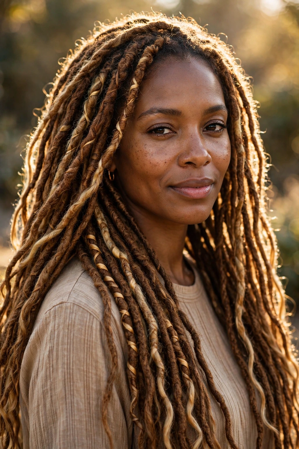 9. Honey Blonde and Brown Long Locs