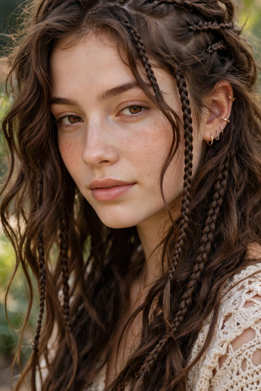 Baby Braids Hairstyles: 15 Beautiful Ideas to Try 7 5. Baby Braids Woven Through Long Brown Waves
