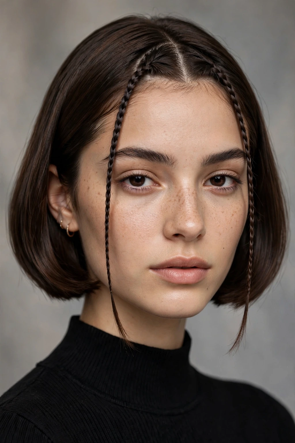 Baby Braids Hairstyles: 15 Beautiful Ideas to Try 12 10. Baby Braids Accenting a Chocolate Brown Bob
