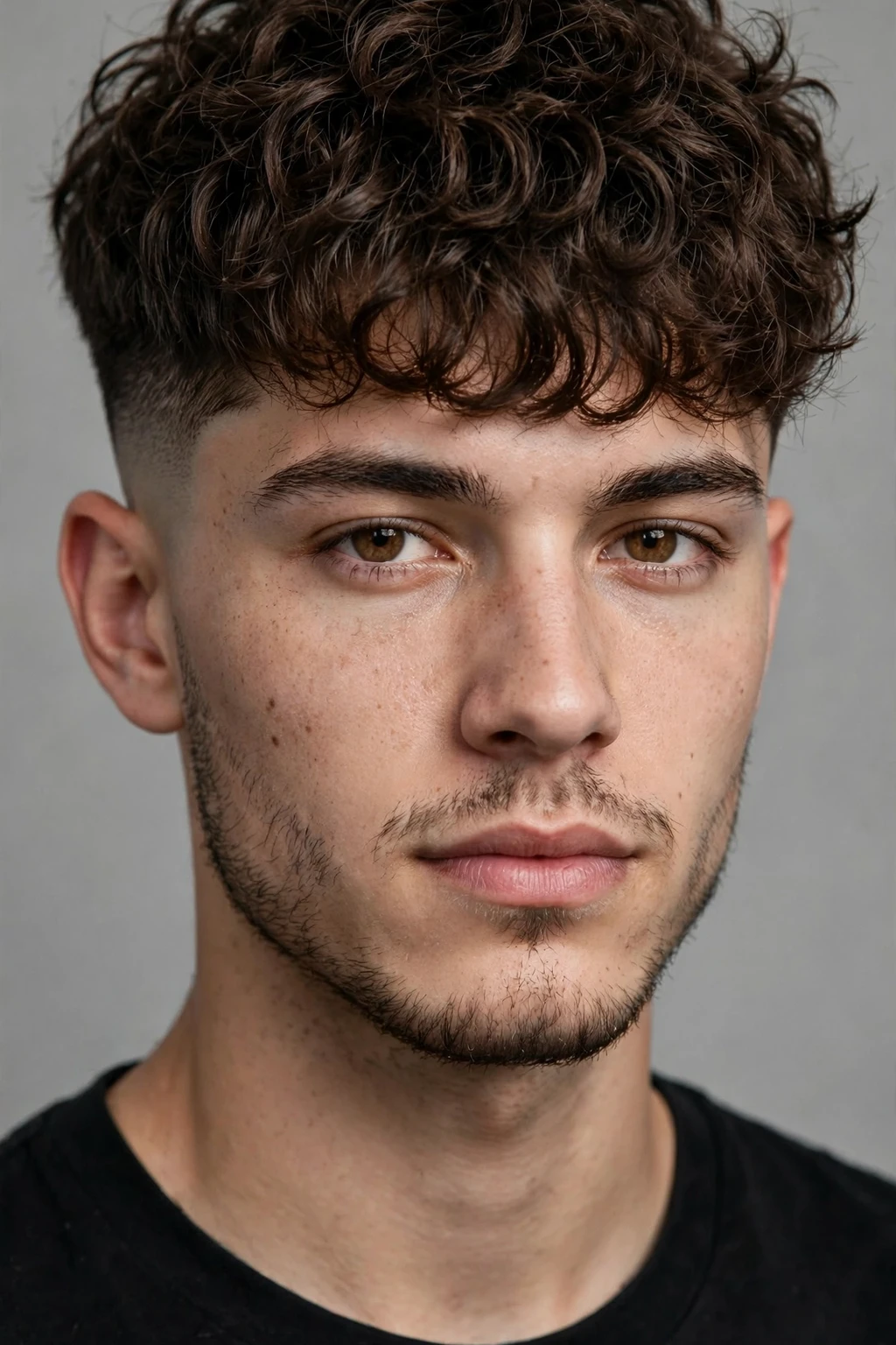 1. Curly Wolf Cut With Bangs and a Sharp Undercut