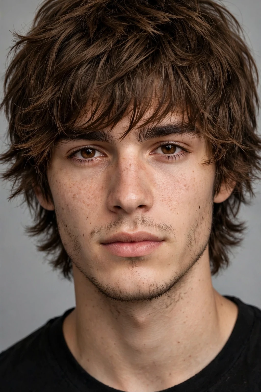 3. Layered Medium Brown Wolf Cut