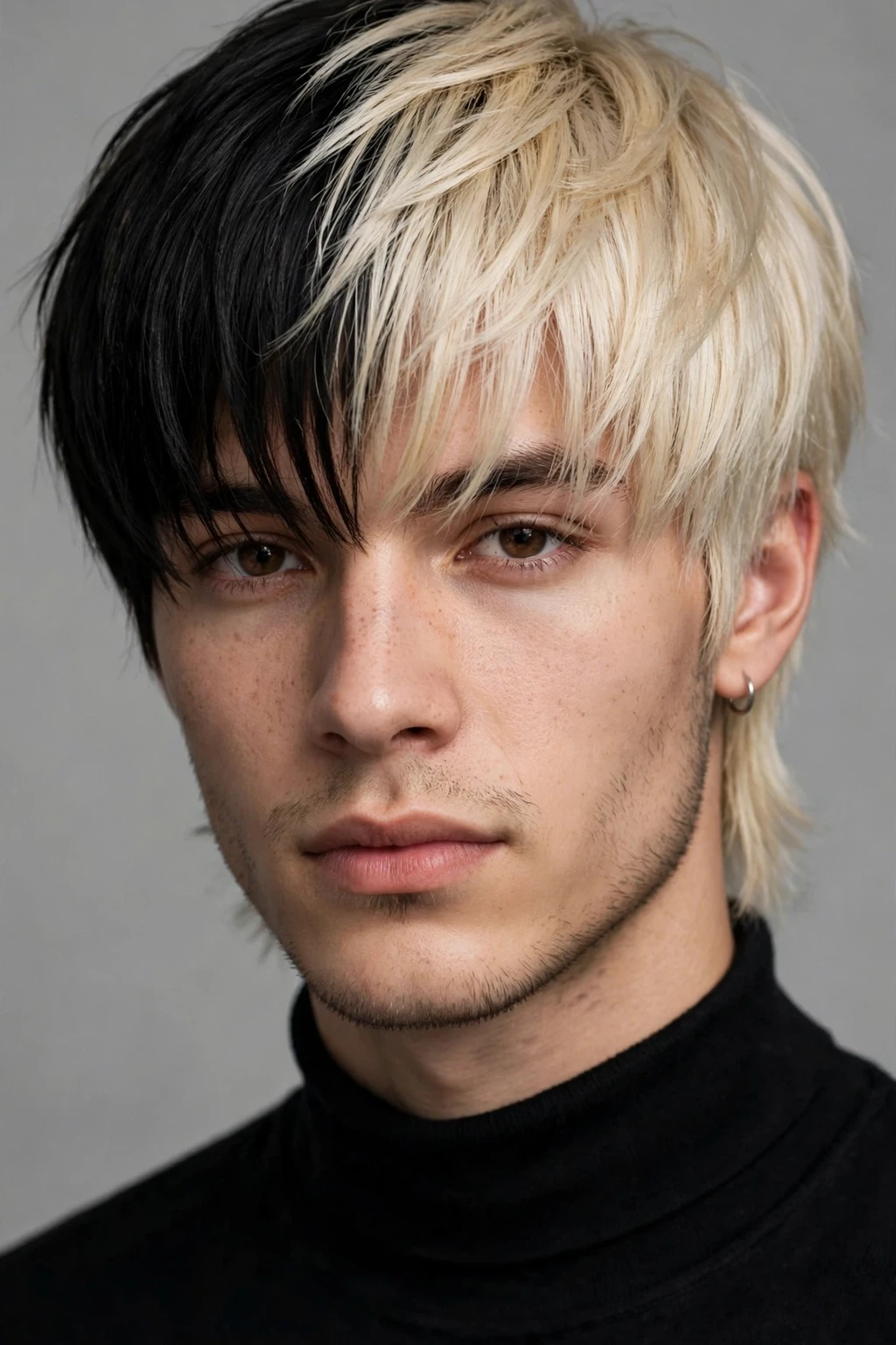 9. Two-Tone Wolf Cut on Sleek Straight Hair