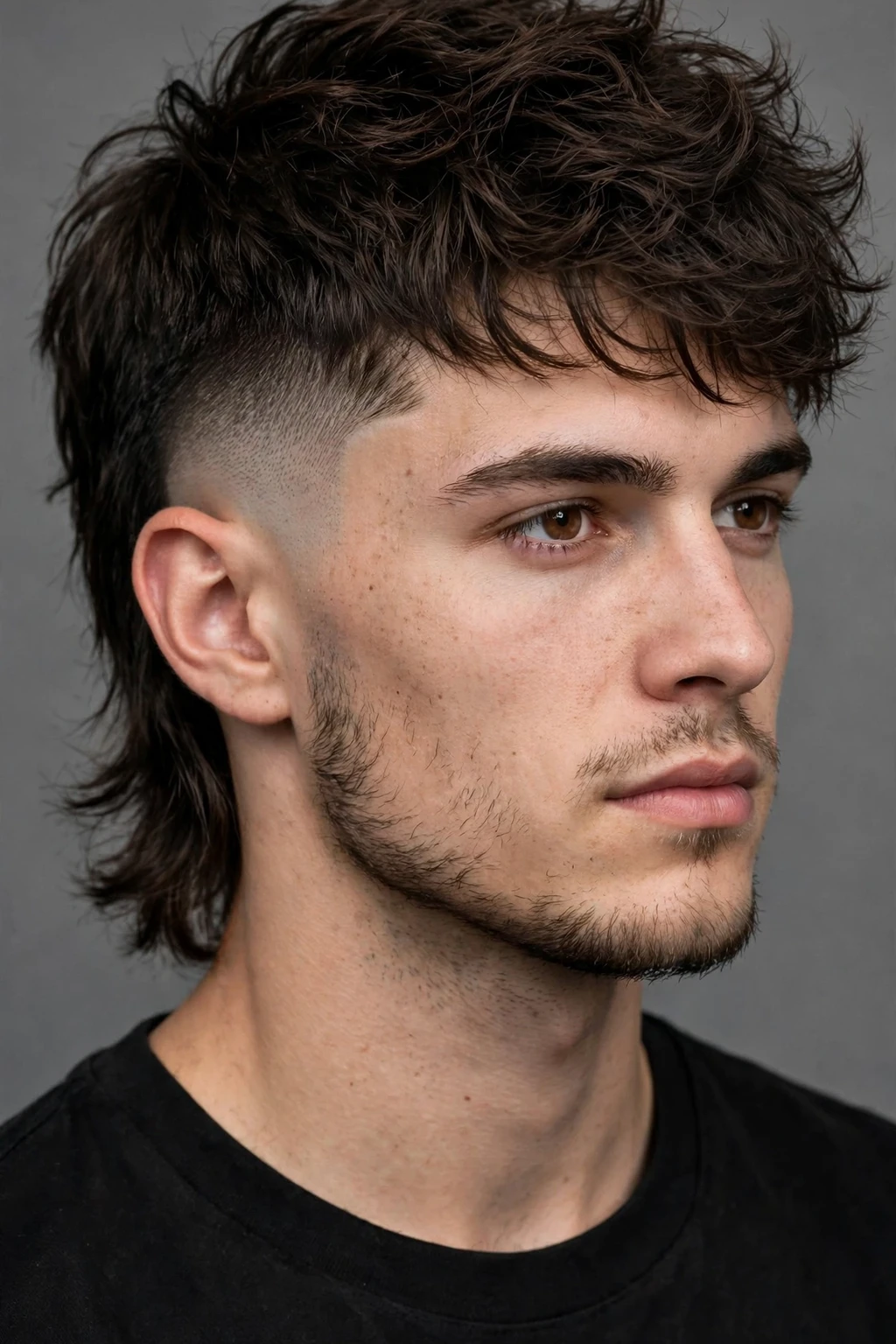 11. Modern Wolf Mullet With a Skin Fade