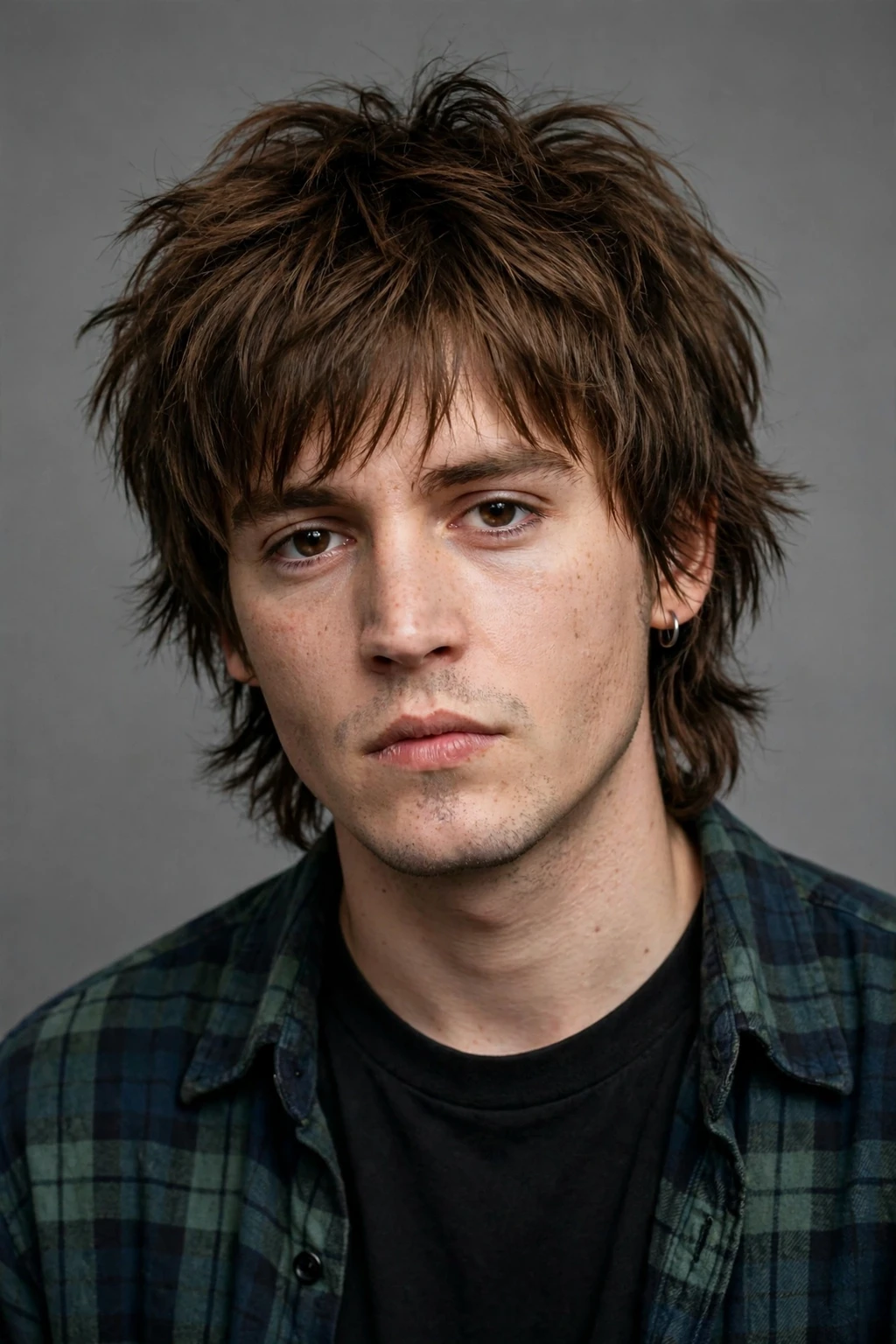 15. Britpop-Inspired Wolf Cut on Brown Hair