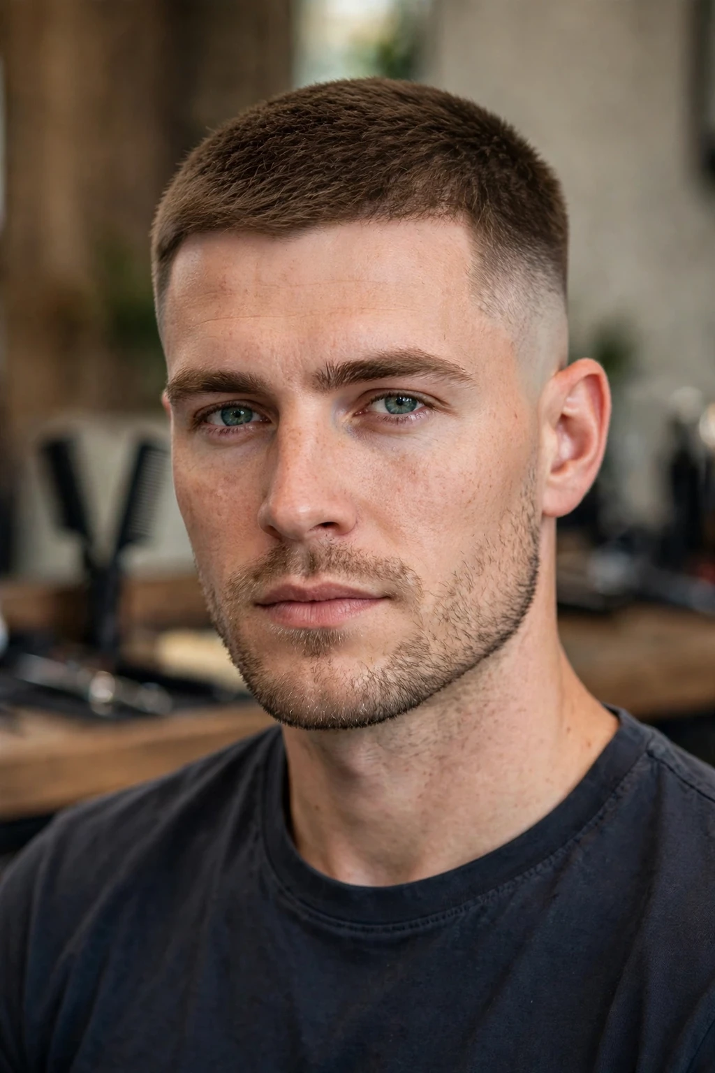 4. Crew Cut with Faded Sides