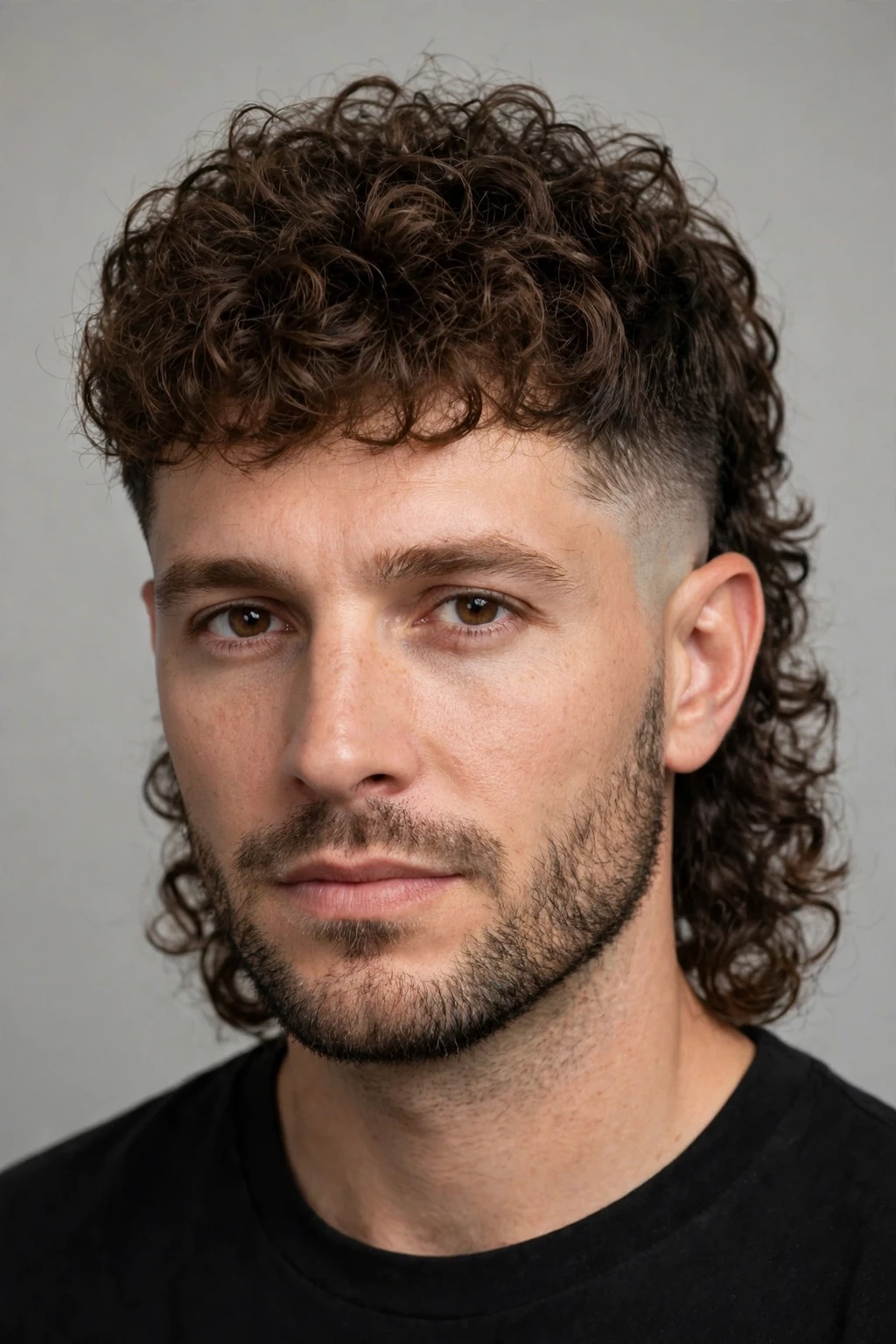 Faded Mullet: 15 Bold Ideas to Try 8 6. Permed Mullet With Low Skin Fade
