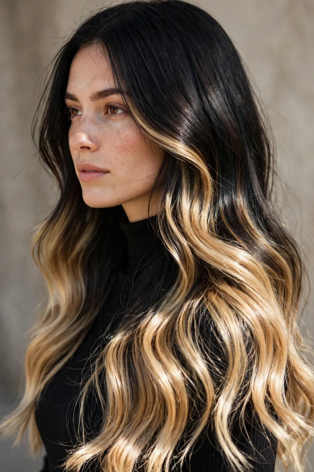 2. Sun-Kissed Blonde Balayage on Black Hair