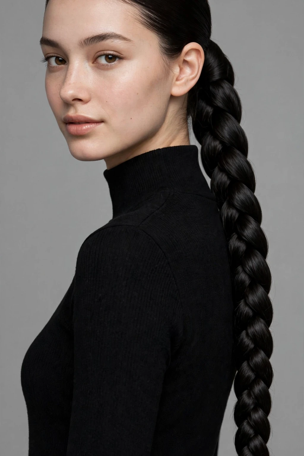 4. Sleek Long Black Braid