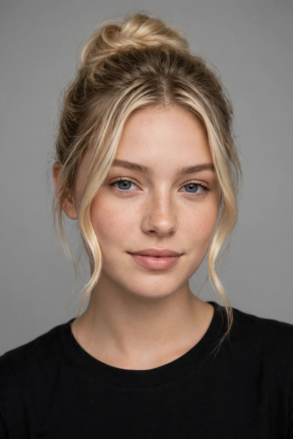 5. Blonde Bun With Face-Framing Money Pieces