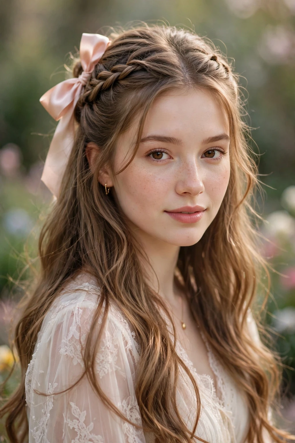 11. Half-Up Braided Style With a Bow