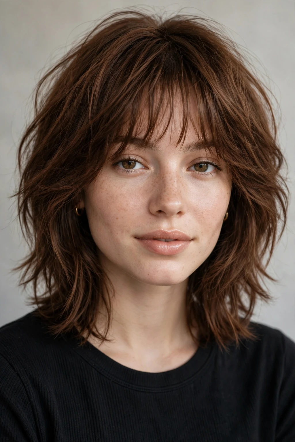 Shaggy Lob: 20 Chic Ideas to Try 3 1. Contemporary Shaggy Lob With Wispy Fringe on Chestnut Hair