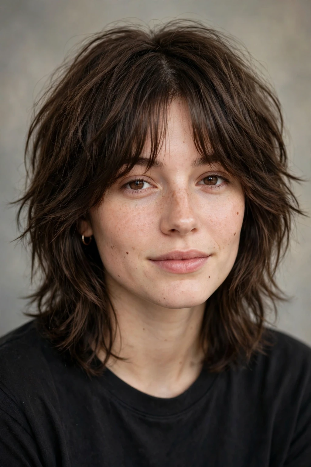 Shaggy Lob: 20 Chic Ideas to Try 6 4. Relaxed Brunette Shaggy Lob With Curtain Fringe