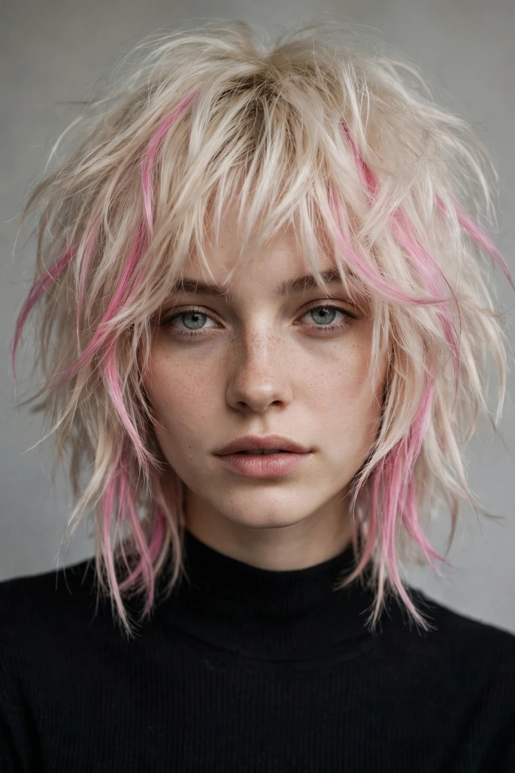 Shaggy Lob: 20 Chic Ideas to Try 10 8. Platinum Lob With Playful Pastel Pink Streaks