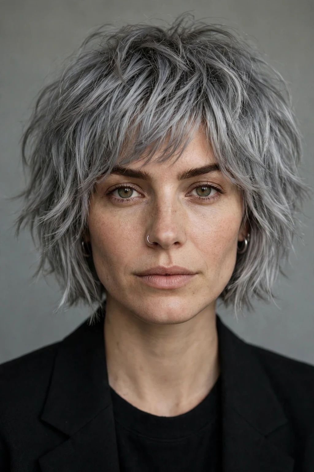 Layered Haircut: 30 Gorgeous Ideas to Try 4 2. Shaggy Silver Bob With Choppy Layers