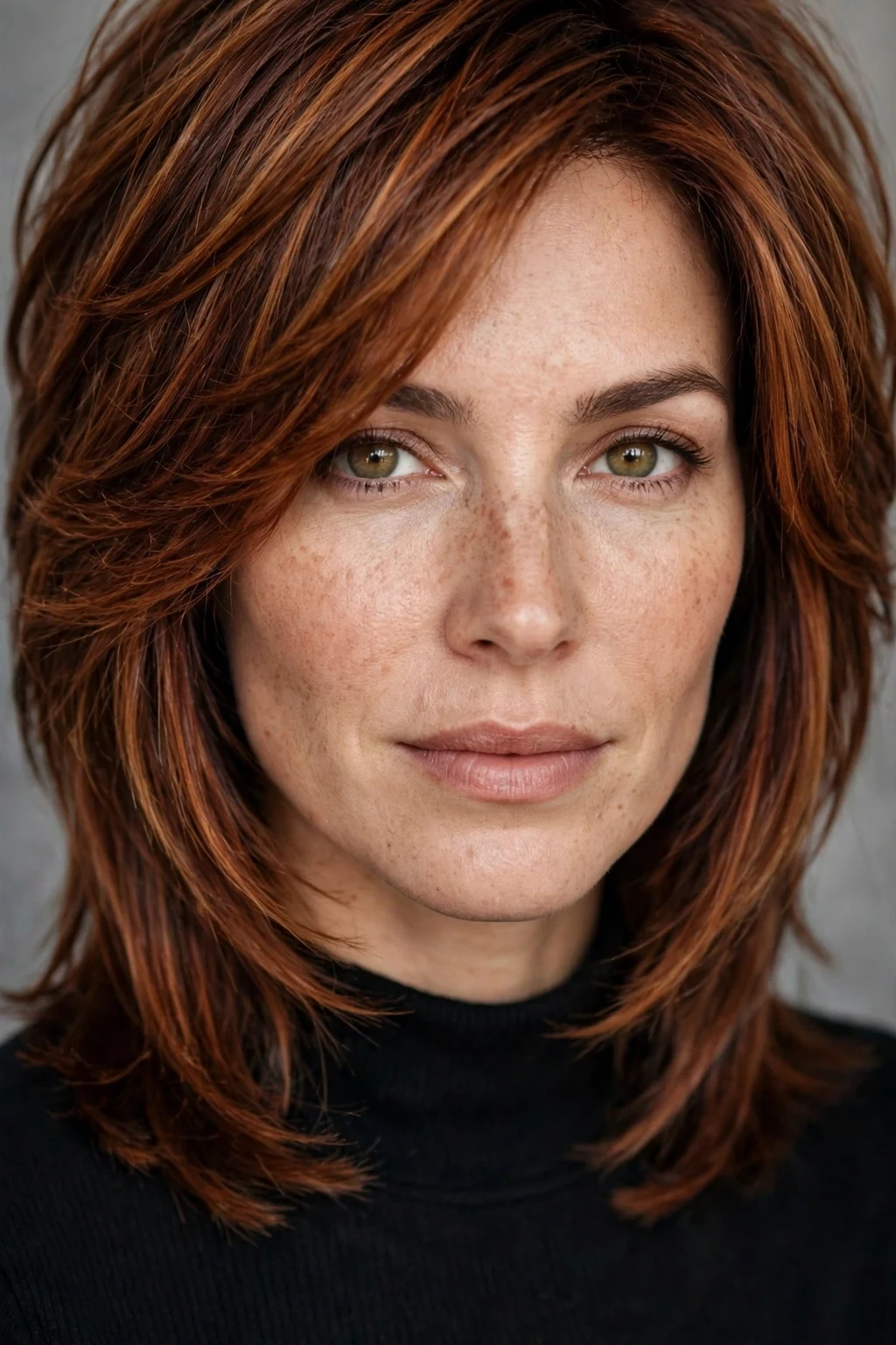 Layered Haircut: 30 Gorgeous Ideas to Try 6 4. Copper-Brown Layers With Rich Dimension