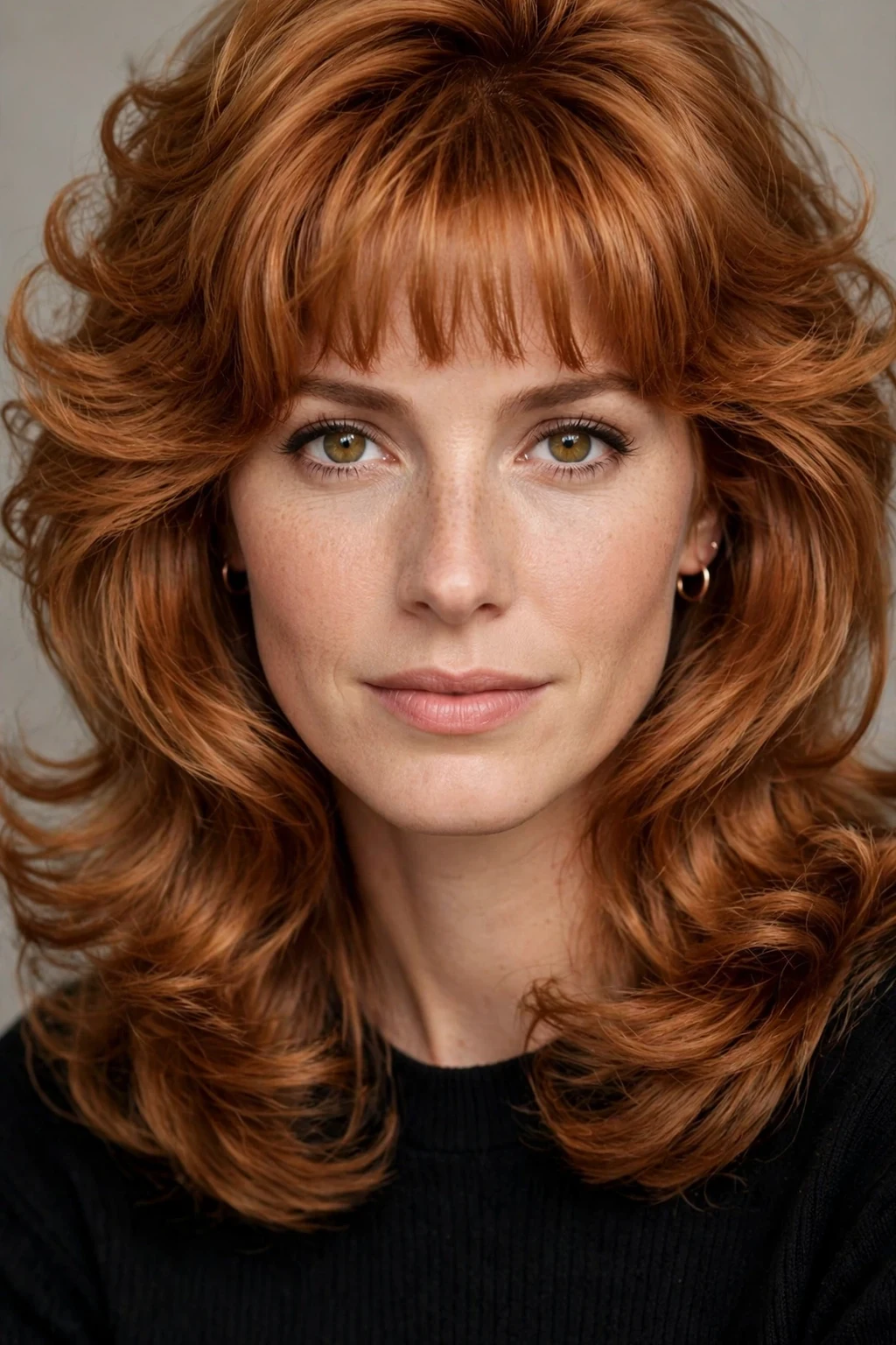 Layered Haircut: 30 Gorgeous Ideas to Try 7 5. 90s-Inspired Ginger Layers With Blunt Bangs