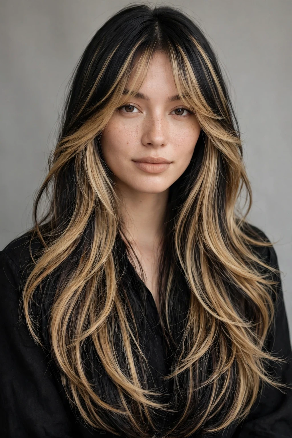Layered Haircut: 30 Gorgeous Ideas to Try 21 19. Duo-Tone Layers With Soft Curtain Bangs