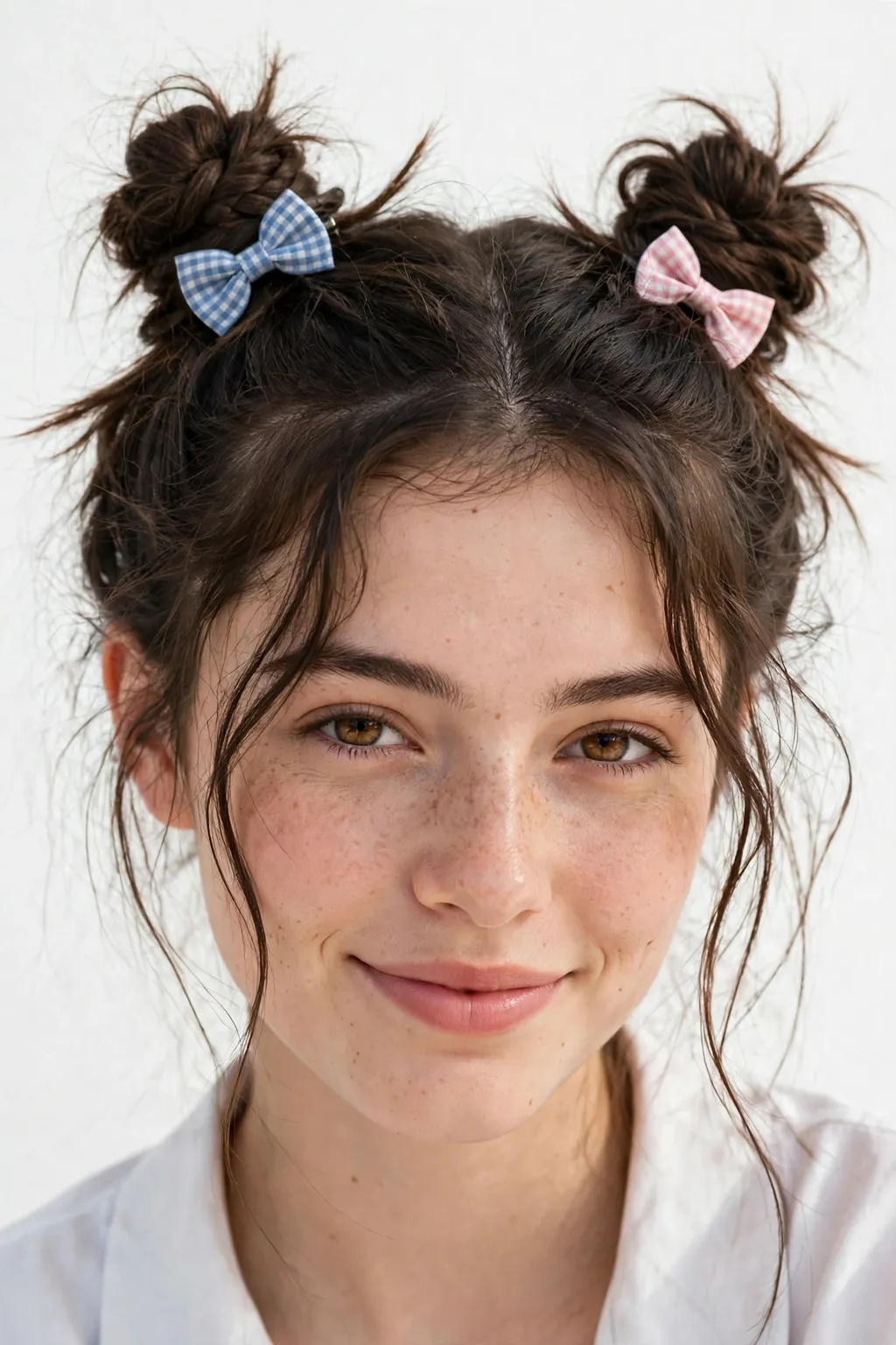 Hairstyles for School: 15 Cute Ideas to Try 11 9. Loose Braids With Mini Buns and Bows