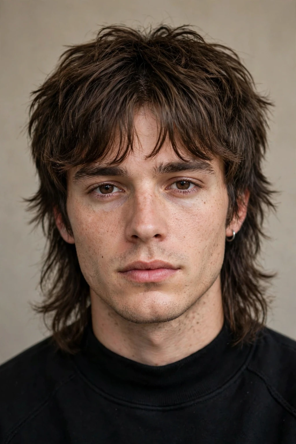6. Shag Mullet With Soft Curtain Bangs