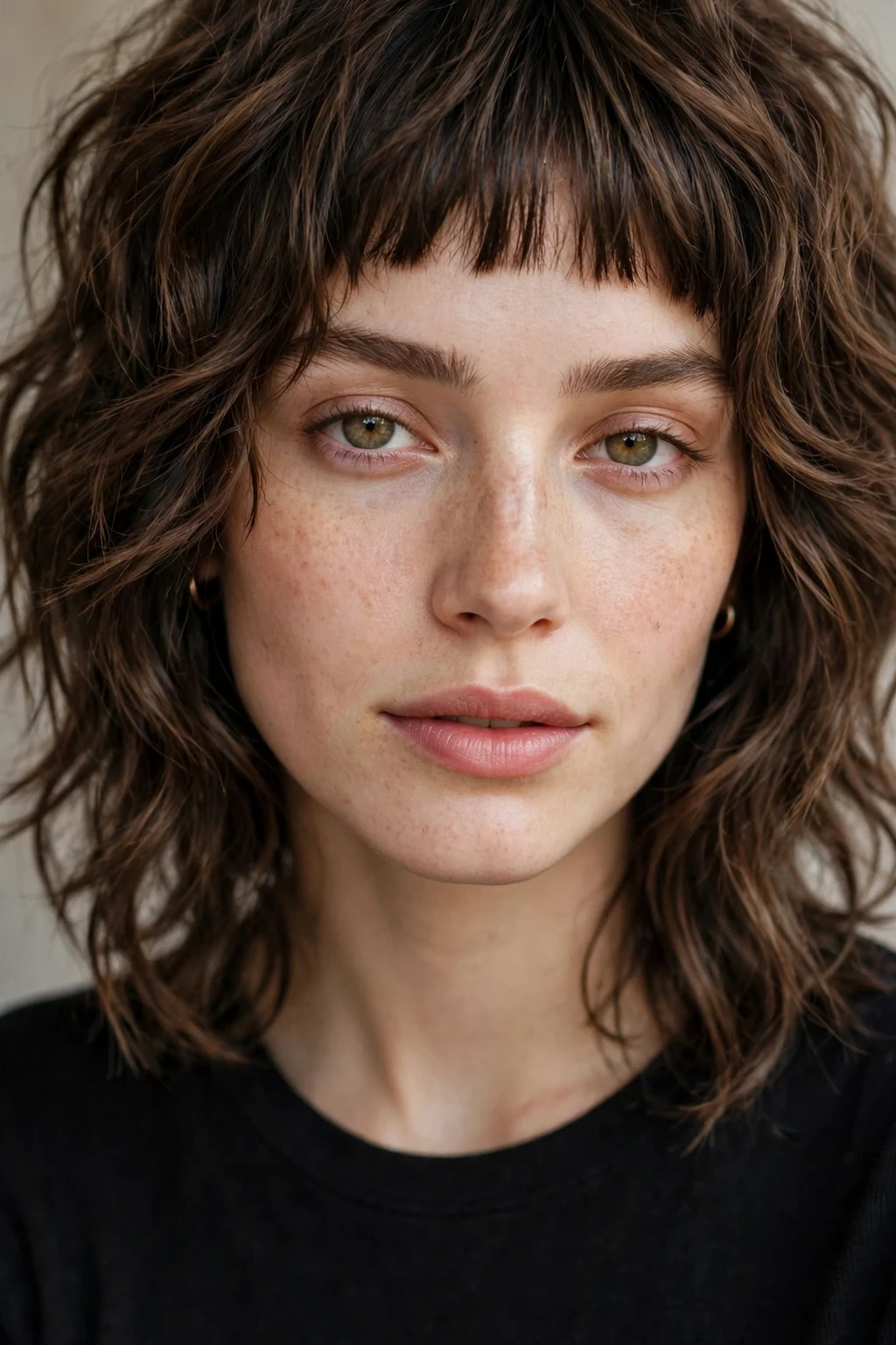 17. Wavy Shag With Micro Bangs