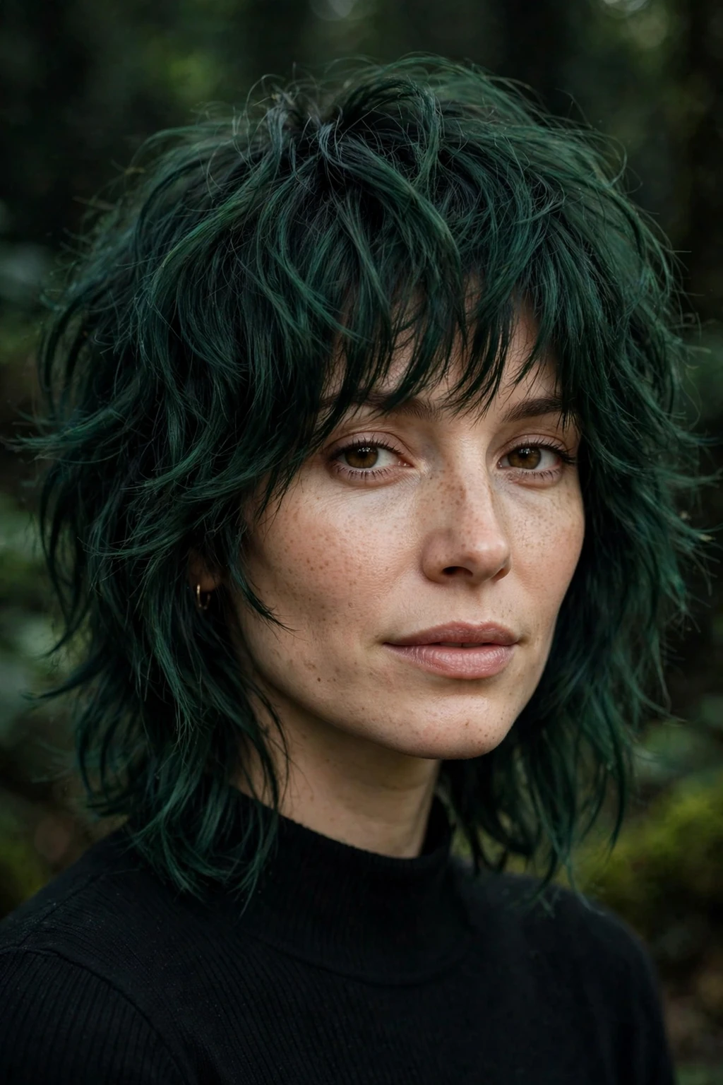 25. Deep Forest Green Razor Shag