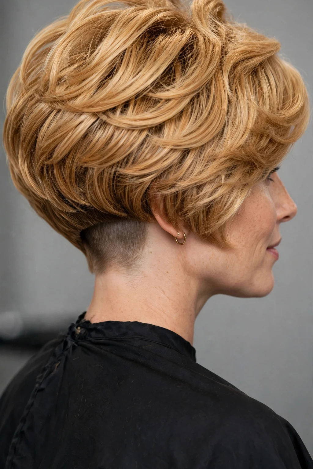 2. Golden Stacked Bob With a Hidden Undercut