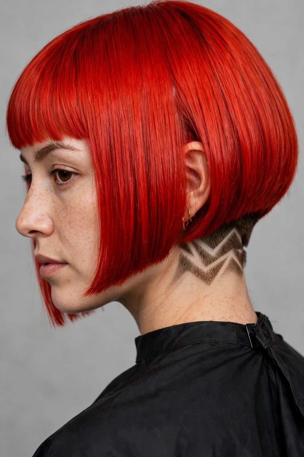 8. Fiery Red Bob With an Anime-Inspired Undercut