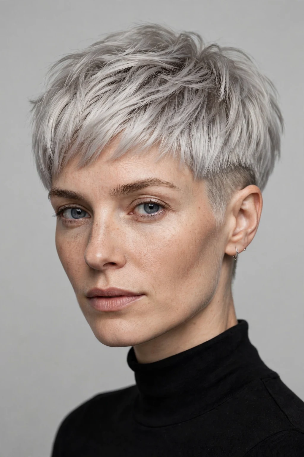 11. Silver-Blonde Pixie Bob With an Undercut