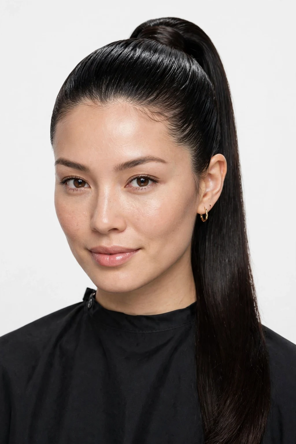 1. Slicked-Back High Ponytail