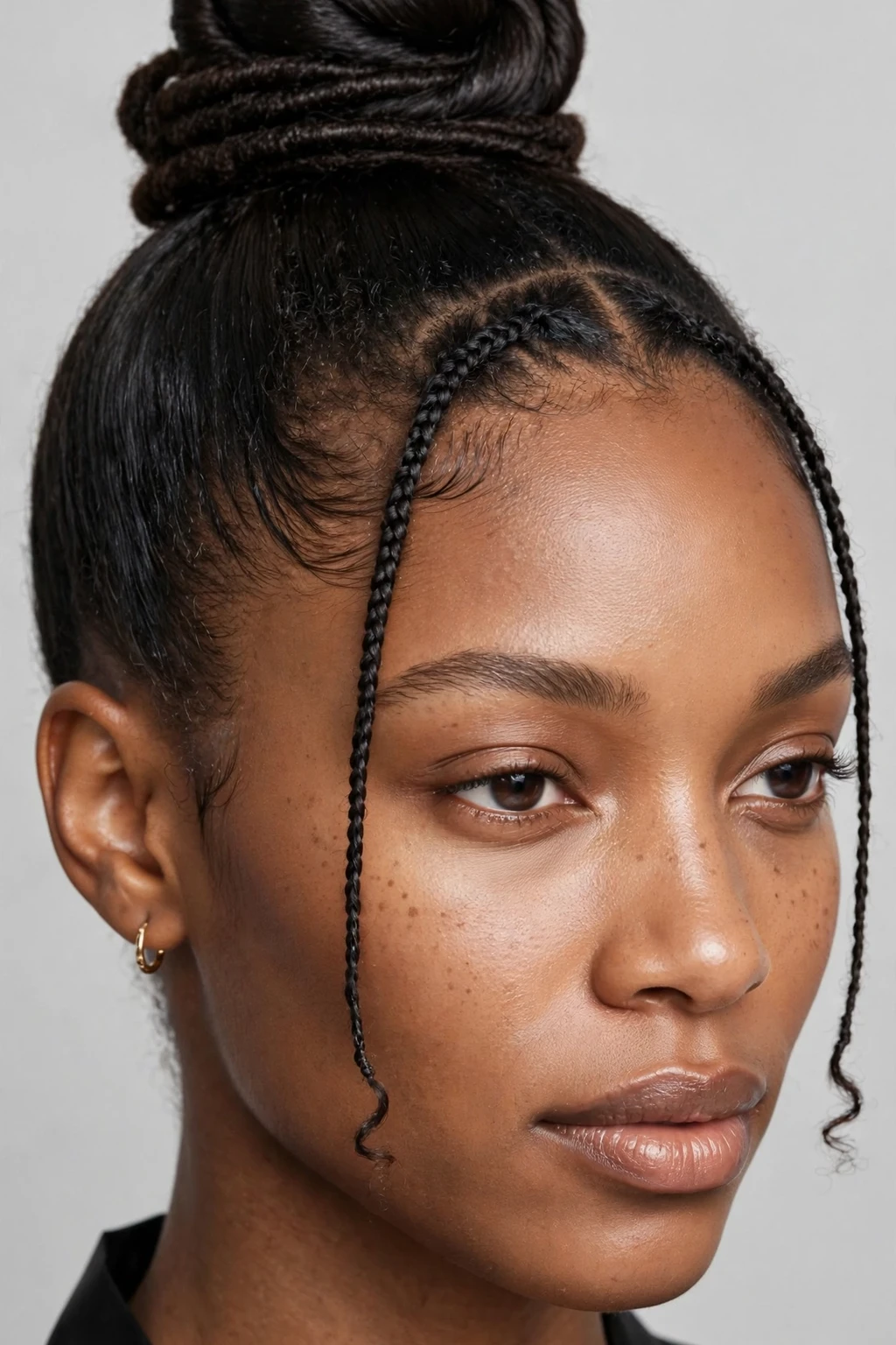14. Loc Bun With Baby Braids