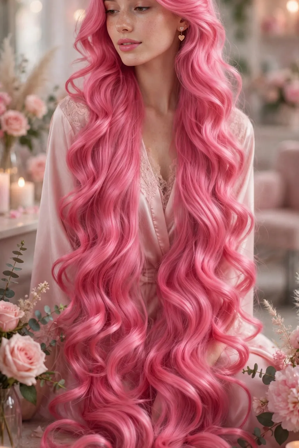 5. Long Pink Curls