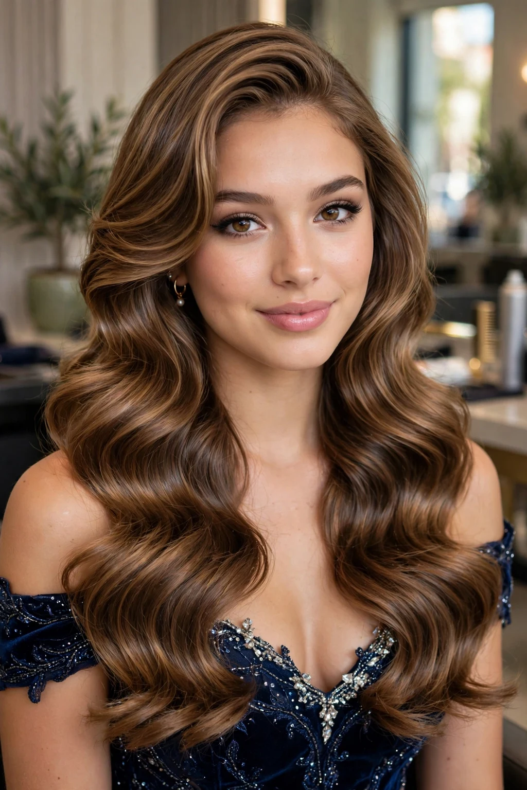Prom Hairstyles: 20 Gorgeous Ideas to Try 8 6. Hollywood Layered Waves on Long Hair