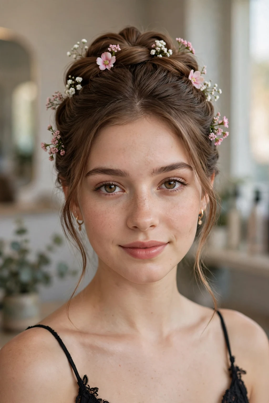 Prom Hairstyles: 20 Gorgeous Ideas to Try 14 12. Soft Updo With Flowers