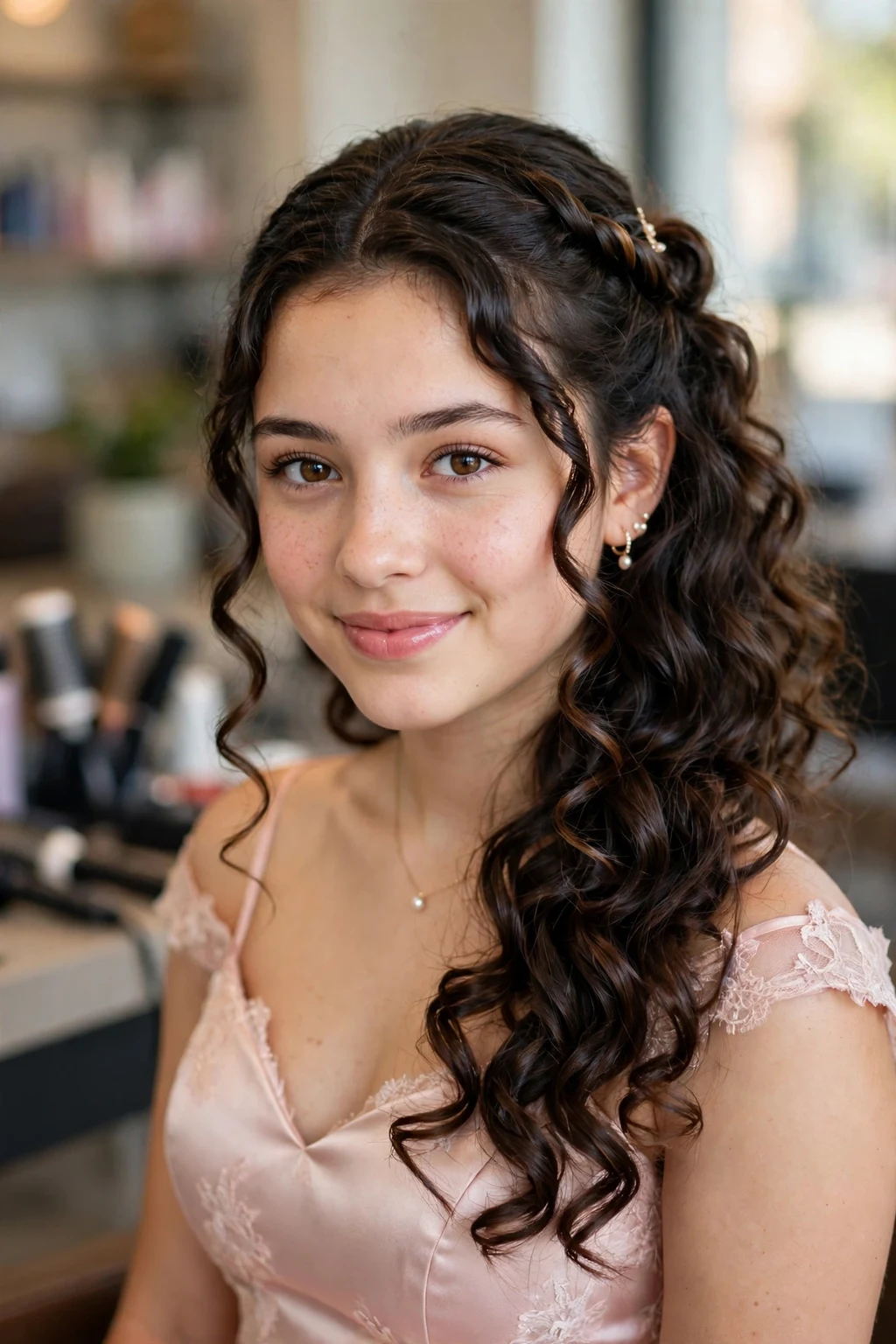 Prom Hairstyles: 20 Gorgeous Ideas to Try 17 15. Single Twist Half Up Curly Hairstyle