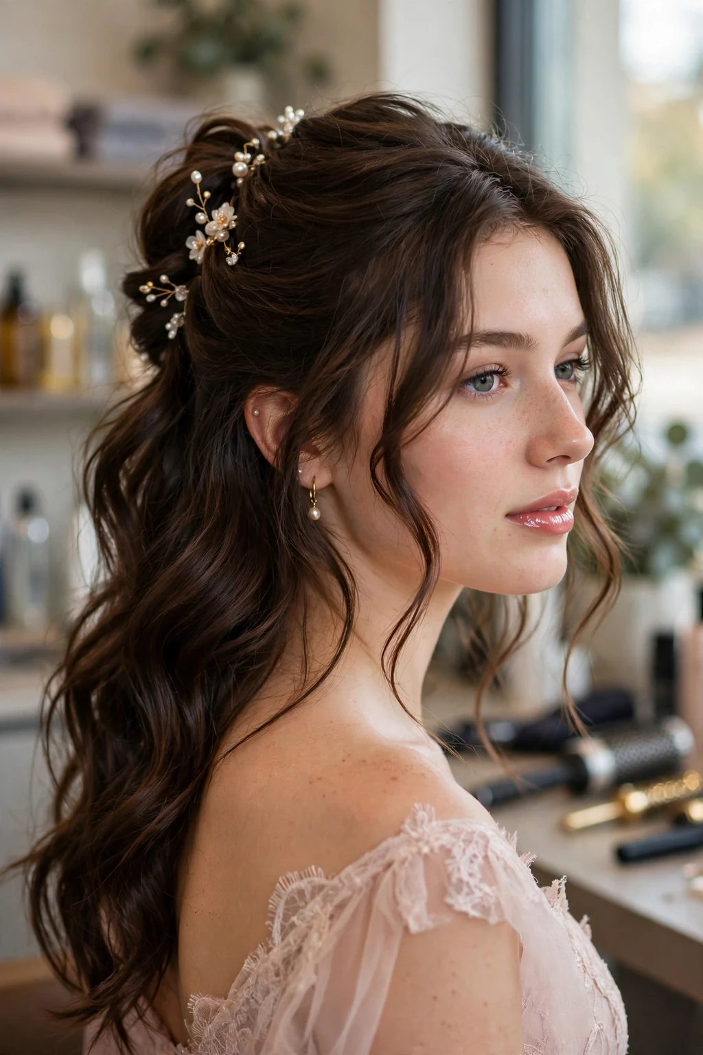 Prom Hairstyles: 20 Gorgeous Ideas to Try 18 16. Tousled Half-Up Hairstyle With Soft Waves