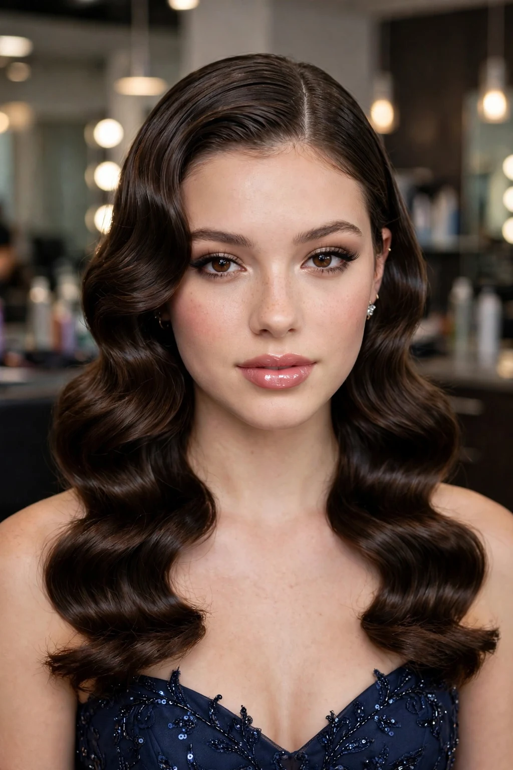 Prom Hairstyles: 20 Gorgeous Ideas to Try 21 19. Smoothed Center Parted Hair With Hollywood Wave