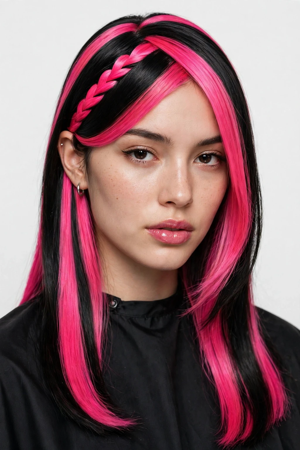 10. Chunky Pink and Black Highlights