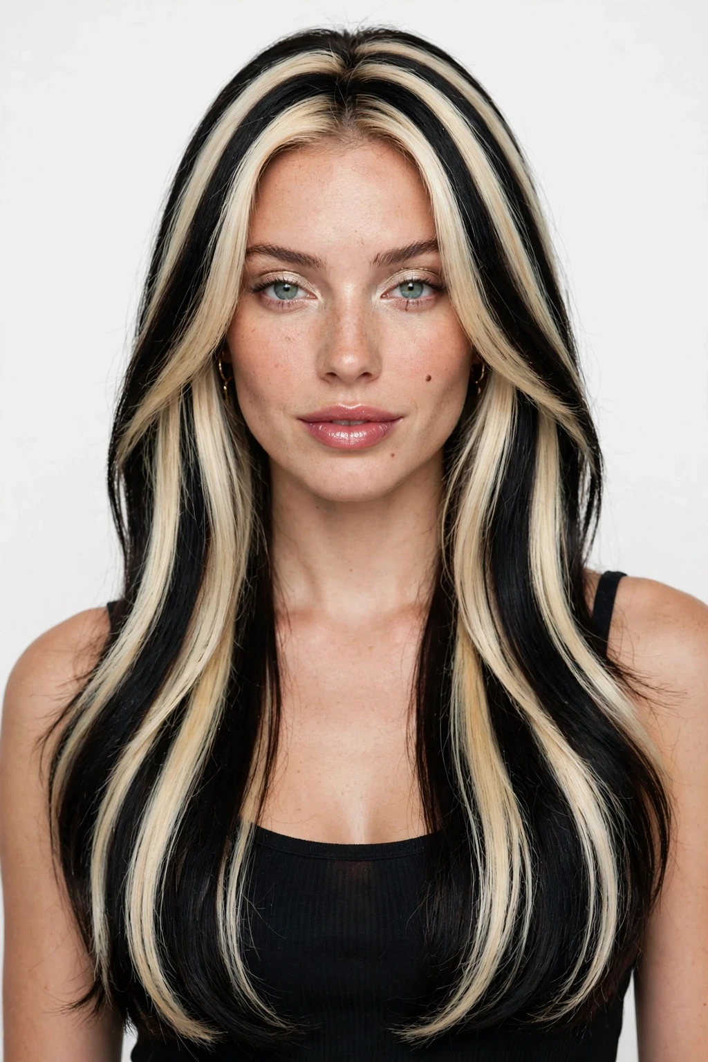 15. Classic Blonde and Black Skunk Stripes