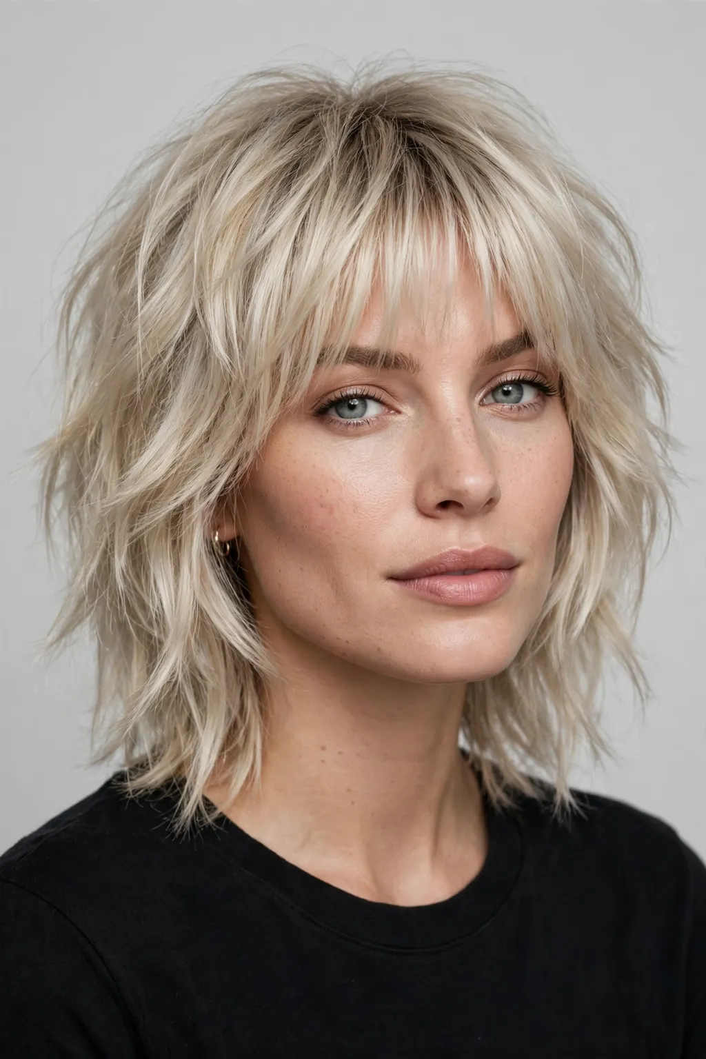 Medium Shag Haircuts: 25 Stylish Ideas to Try 4 2. Winter Blonde Shag With Bangs