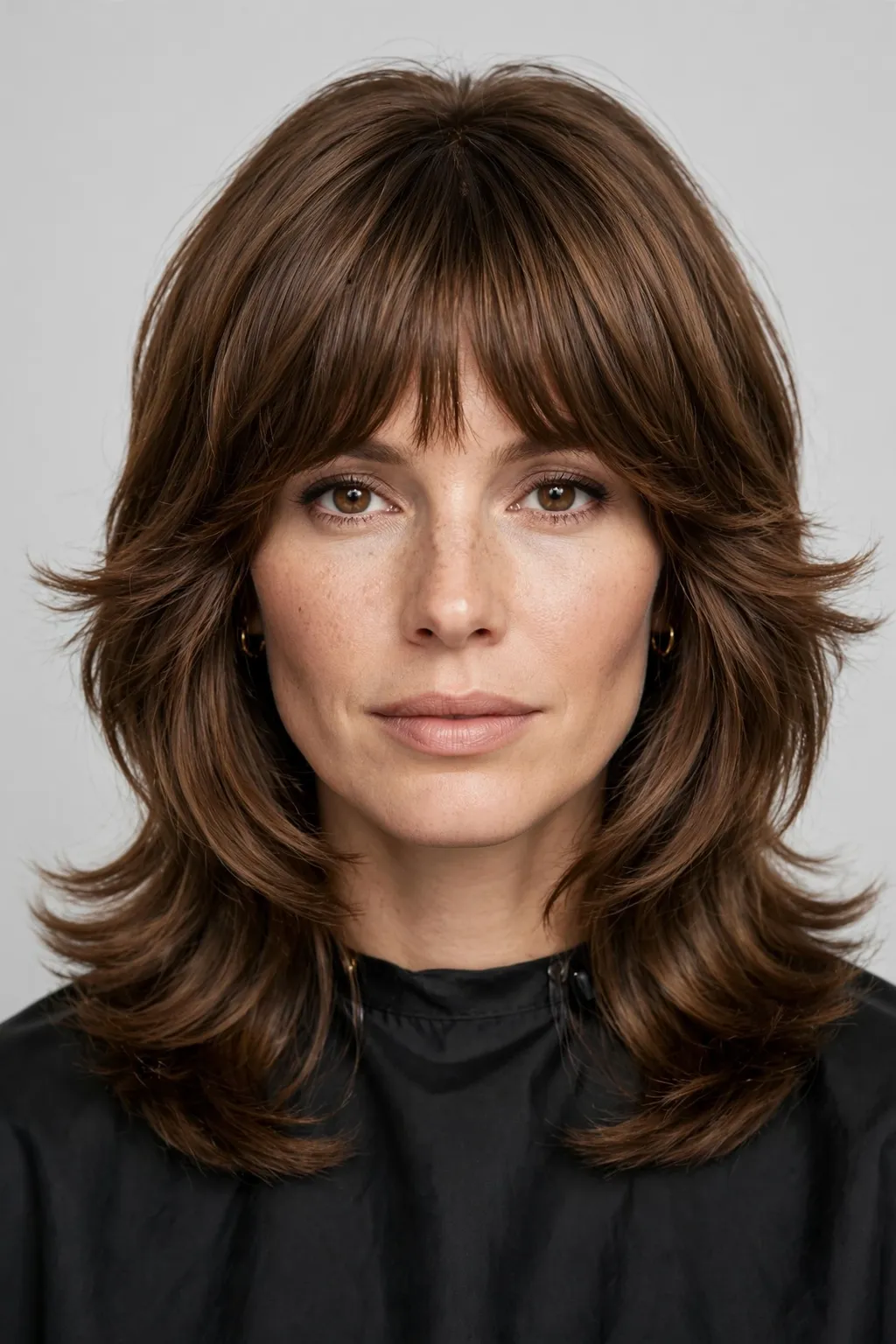 Medium Shag Haircuts: 25 Stylish Ideas to Try 6 4. Retro Medium Shag With Bangs
