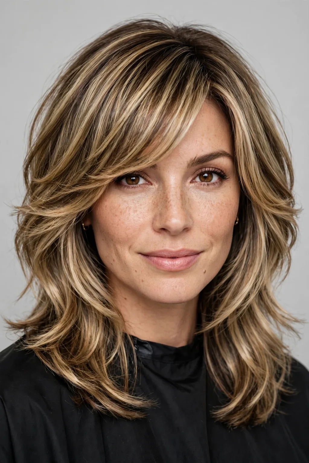 Medium Shag Haircuts: 25 Stylish Ideas to Try 16 14. Bronde Shag With Sweeping Bangs