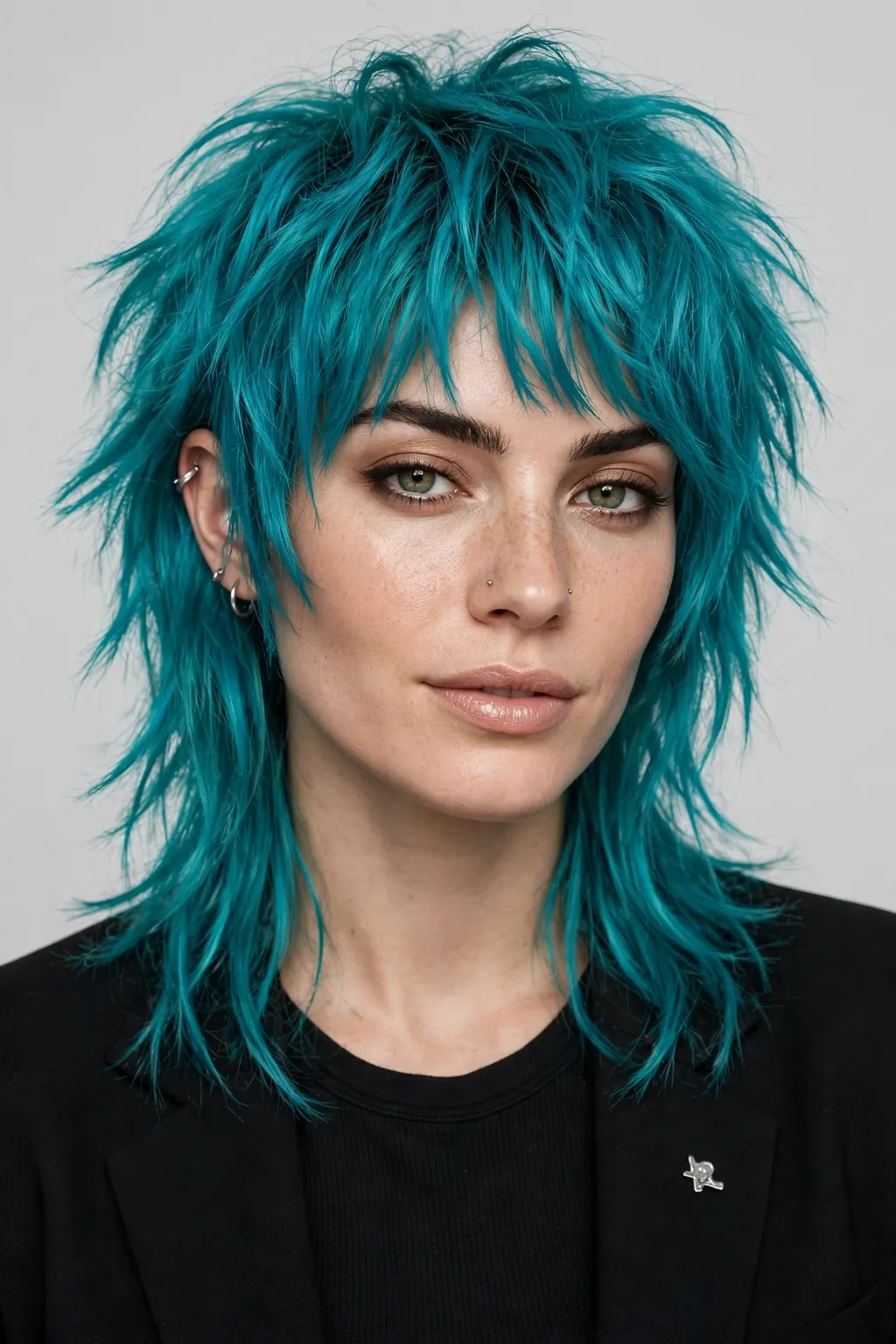 Medium Shag Haircuts: 25 Stylish Ideas to Try 20 18. Punk Medium Shag on Teal Hair