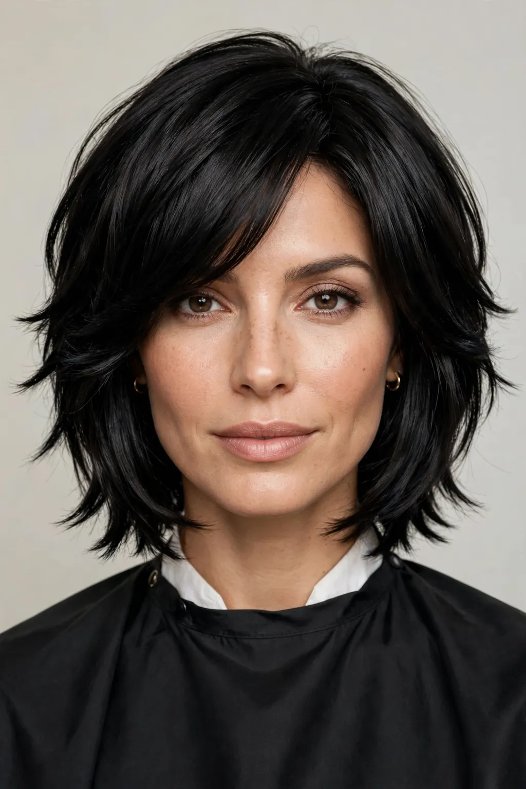 Medium Shag Haircuts: 25 Stylish Ideas to Try 26 24. Layered Medium Shag on Black Hair