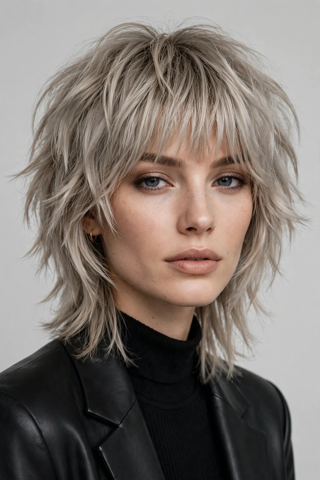 Kitty Cut: 15 Stylish Ideas to Try 17 15. Ash Blonde Layered Shaggy Kitty Cut With Bangs