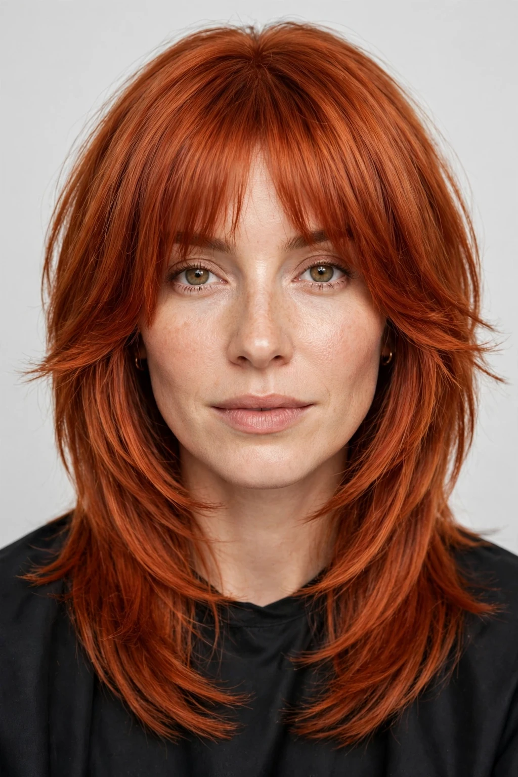 Long Shag: 25 Stylish Ideas to Try 5 3. Face-Framing Candy Ginger Long Shag With Bangs