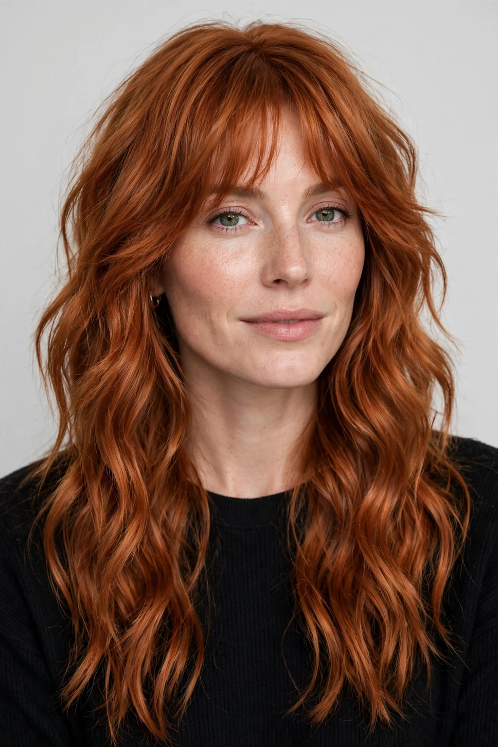 Long Shag: 25 Stylish Ideas to Try 6 4. Long Wavy Ginger Shag With Bangs
