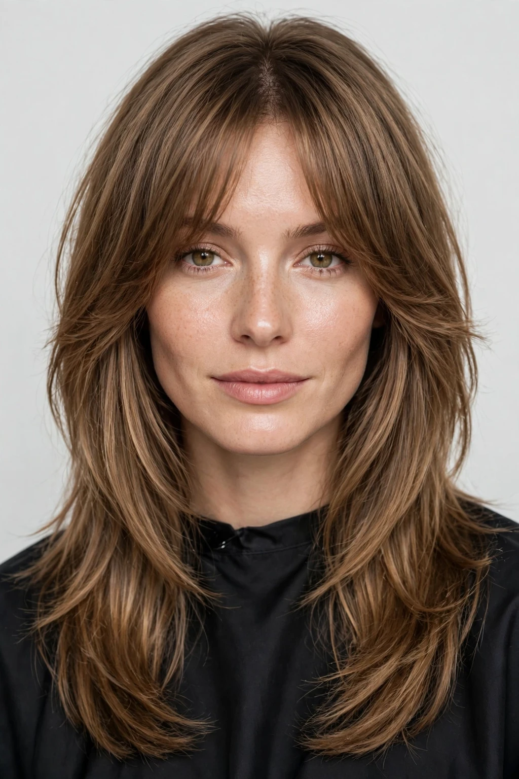 Long Shag: 25 Stylish Ideas to Try 7 5. Long Shaggy Light Brown Hair With Curtain Bangs