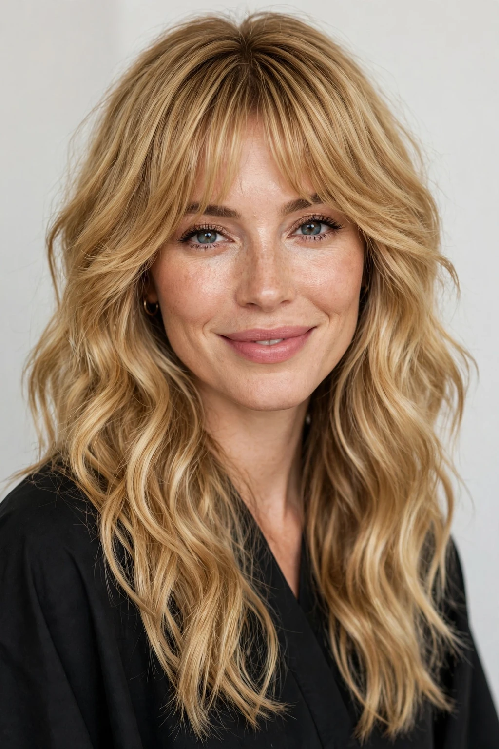 Long Shag: 25 Stylish Ideas to Try 23 21. Long Wavy Golden Shag With Bangs