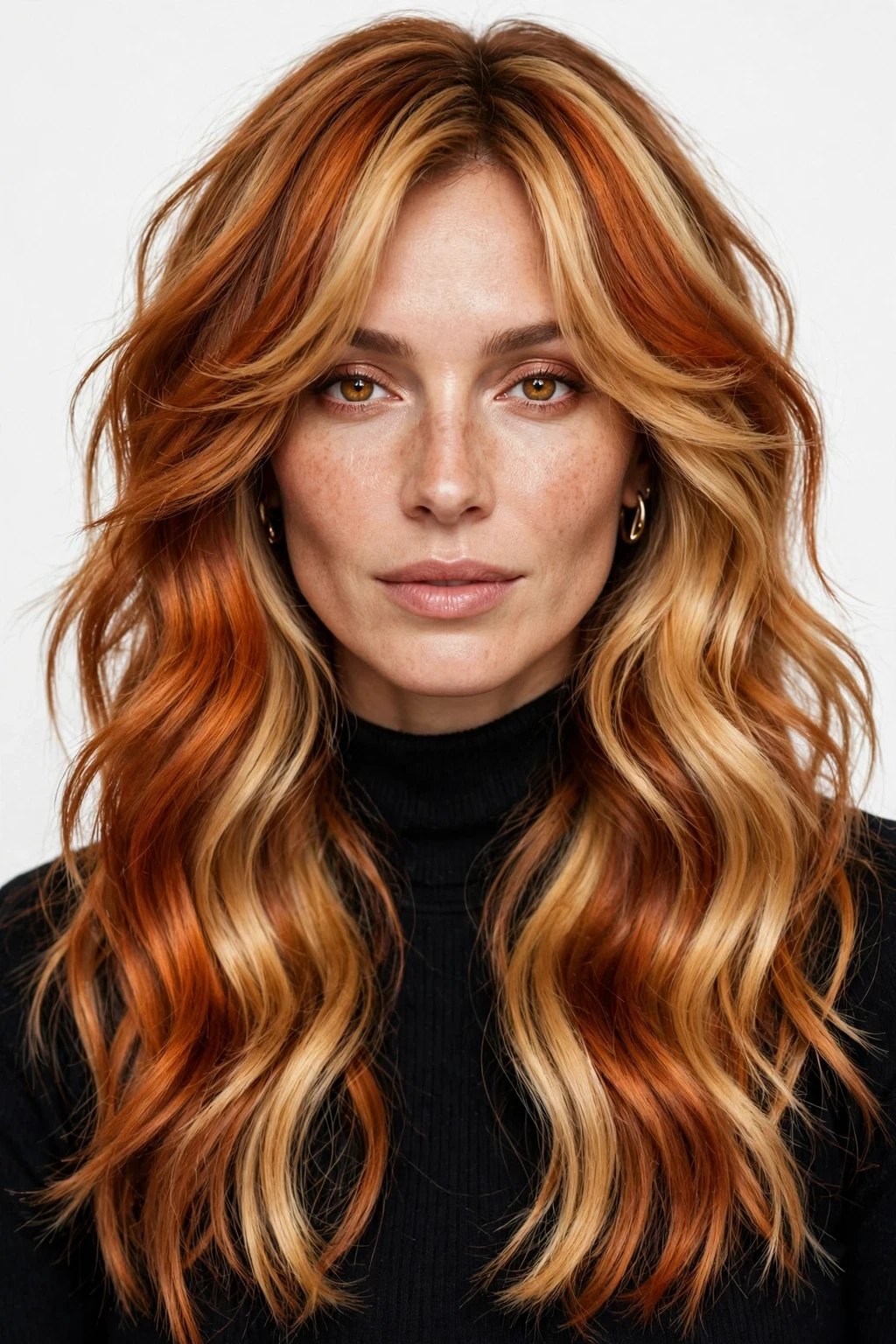 Long Shag: 25 Stylish Ideas to Try 27 25. Warm Winter Color Block Long Wavy Shag